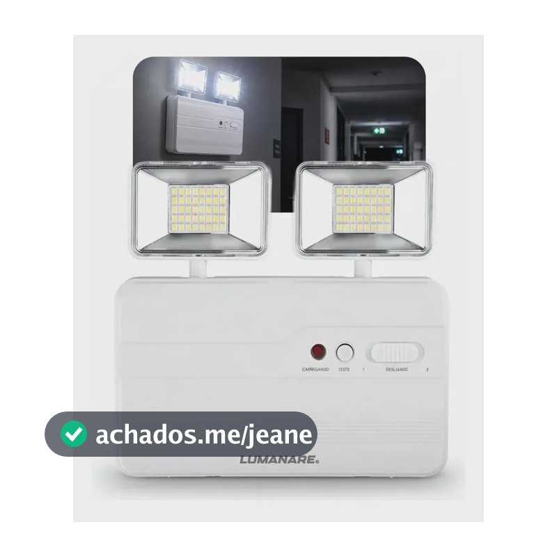 Luminária De Emergência Led 2200 Lumens 20W Potente Forte Profissional Recarregável 127/220v Bivolt 6h