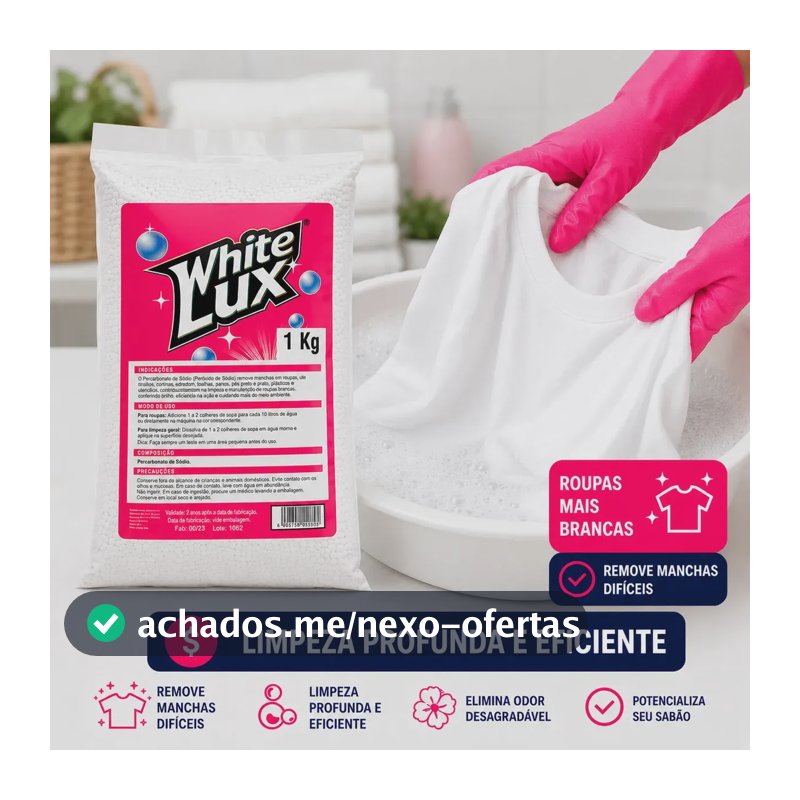Percarbonato De Sódio 100% Puro Tira Manchas Alvejante Whitelux