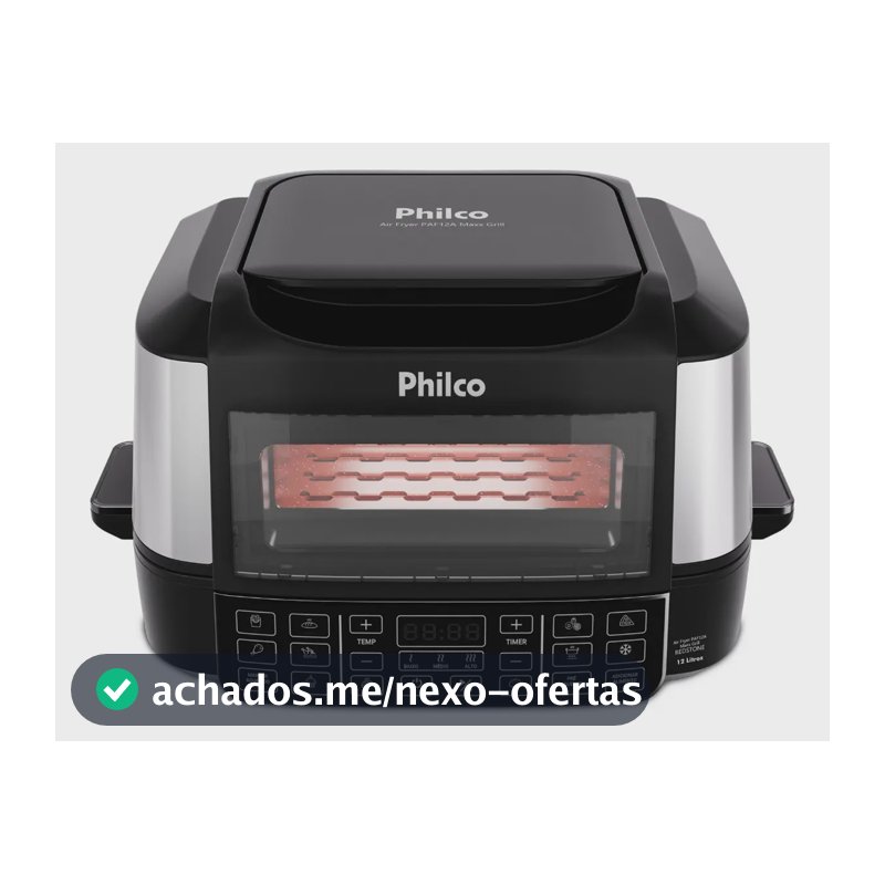 Fritadeira Air Fryer Philco Paf12a Preto Com Acabamento Em Inox