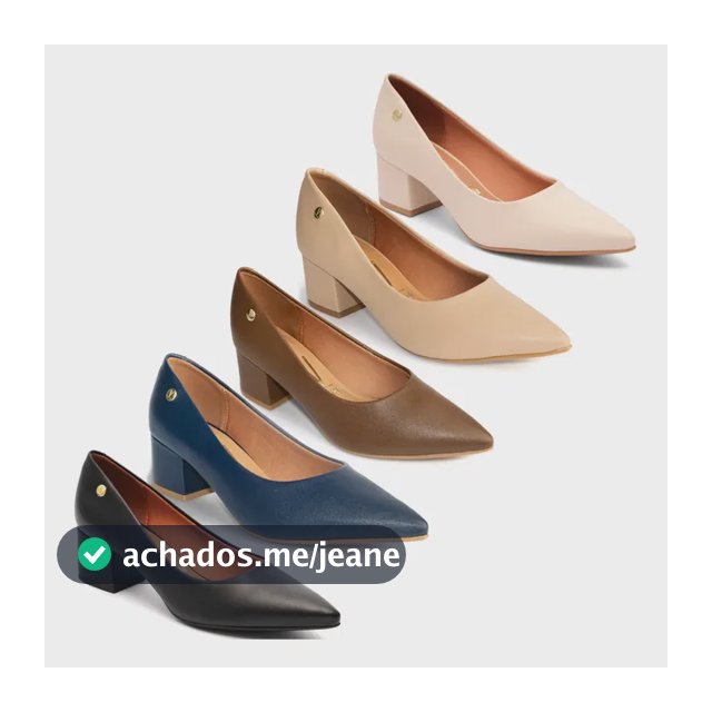 Scarpin Vizzano Salto Médio Bloco Sapato Confortável