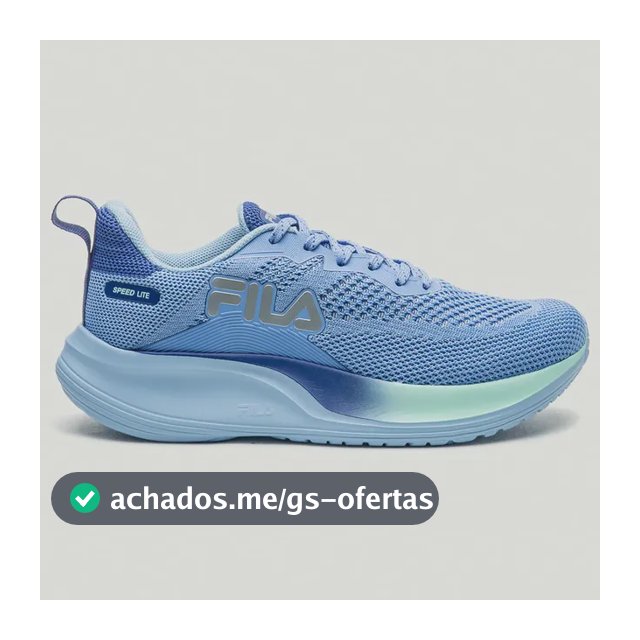Tênis Fila Speed Lite Feminino Original Corrida Confortável Azul Celeste Logomarca 34
