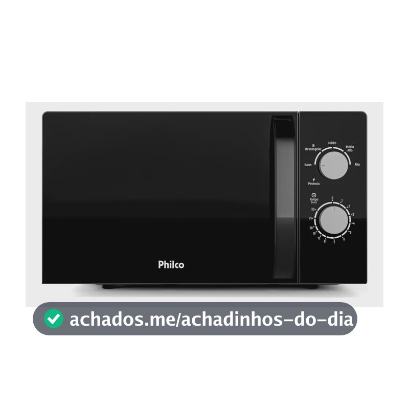 Micro-ondas Philco 20L Preto Painel Mecânico PMO23M