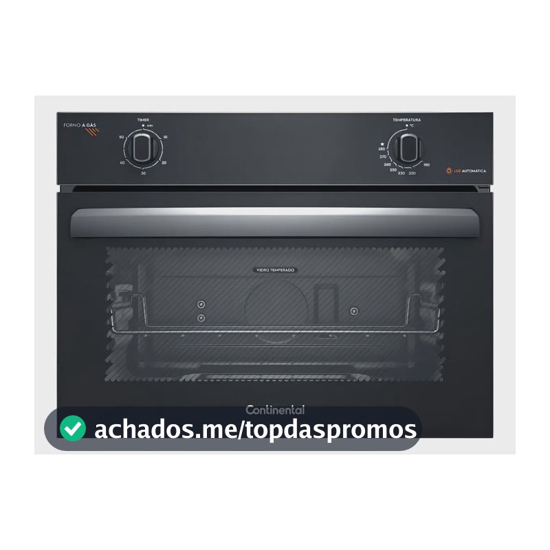Forno de Embutir a Gás Continental 50L TOPLimpaFácil OC4GM Cor Preto