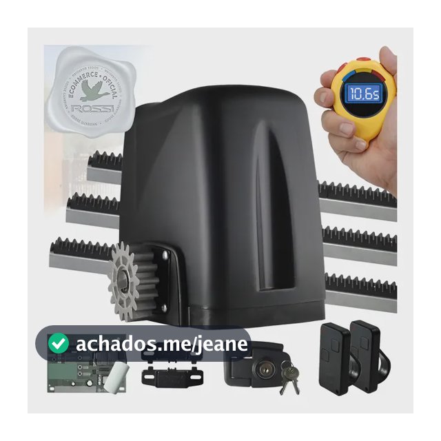Kit Motor Rossi Atto Turbo 1/5cv Portão Deslizante 350kg