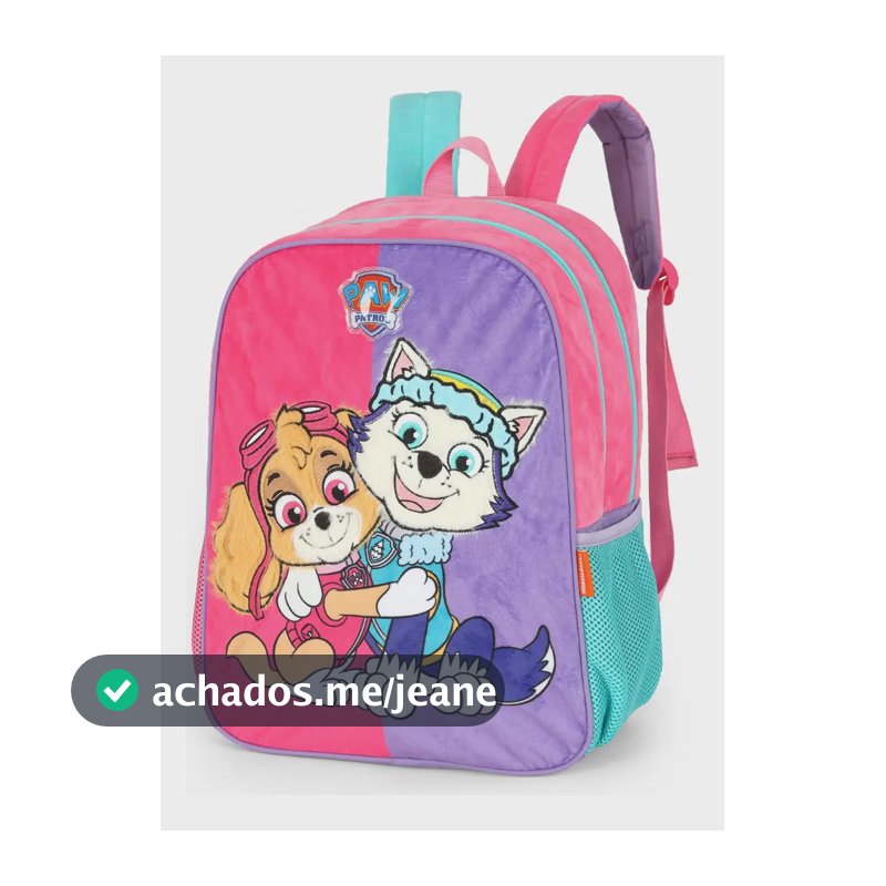 Mochila Escolar Kids Patrulha Canina Is42031pa Rosa Liso