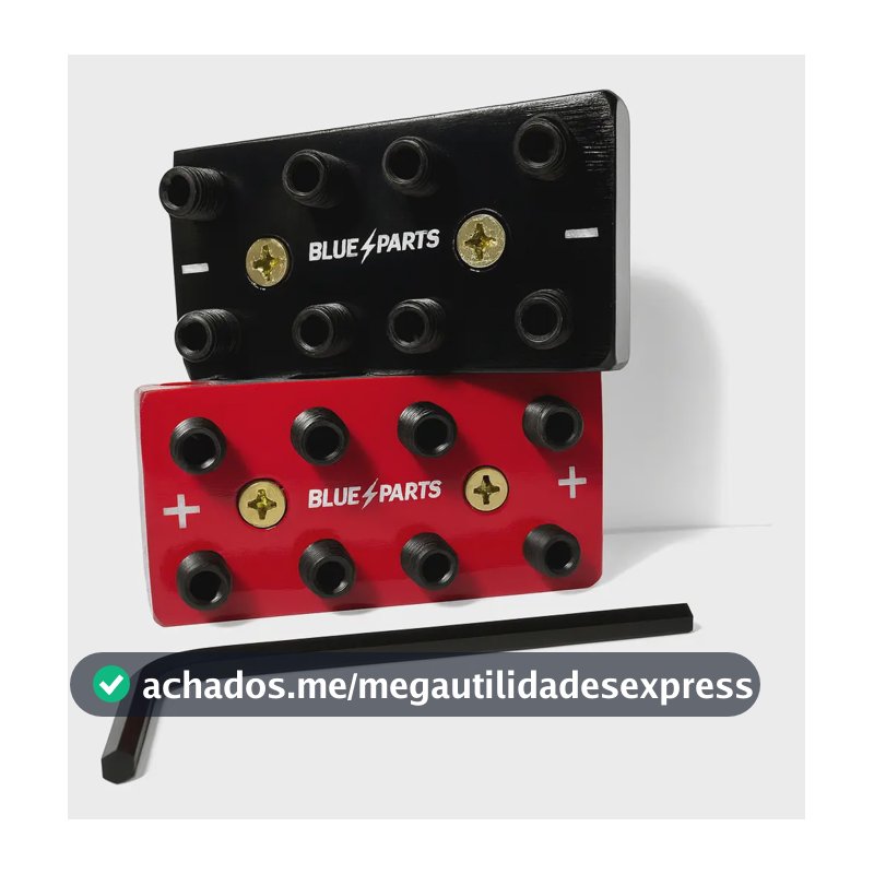 Bloco Distribuidor Som 4x4 8vias Barramento Fixa Até70mm Par