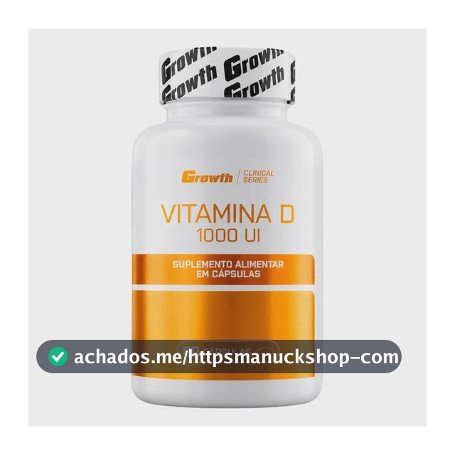 Vitamina D 1000ui 60 Caps Growth Supplements - Sem Sabor Sem Sabor