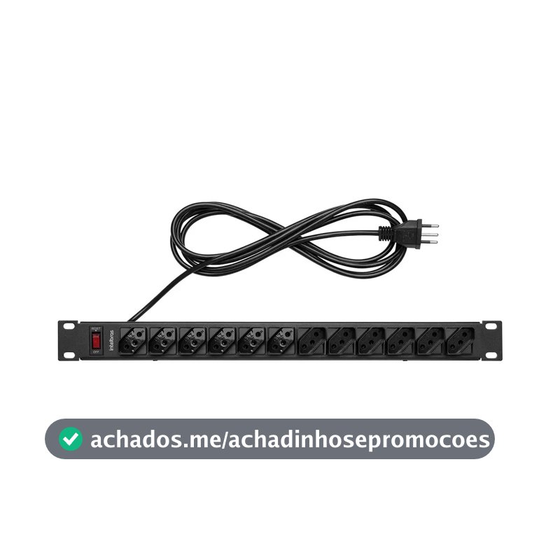 Protetor Eletrônico Com 12 Tomadas Para Rack Epr 212+ Preto Intelbras 110v/220v