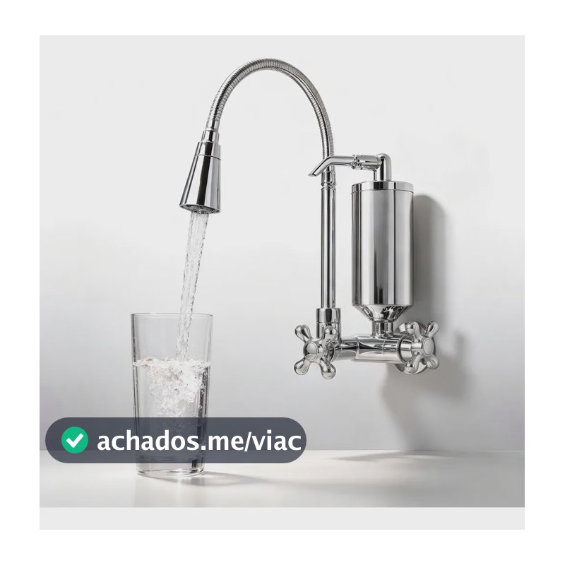 Torneira Cozinha Parede Filtro Gourmet Flexível 2 Modos Luxo Prateado - Estilo 2 Brilhante