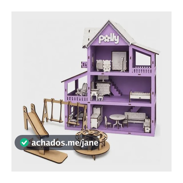 Grupo Paraíso Mdf kit casinha boneca 19 moveis vom parquinho postagem cor lilás