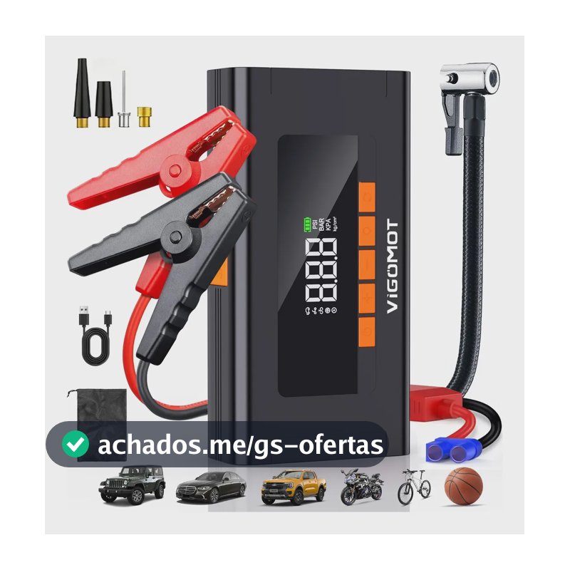 Auxiliar Partida Bateria Portátil Rápido Para Carro Moto