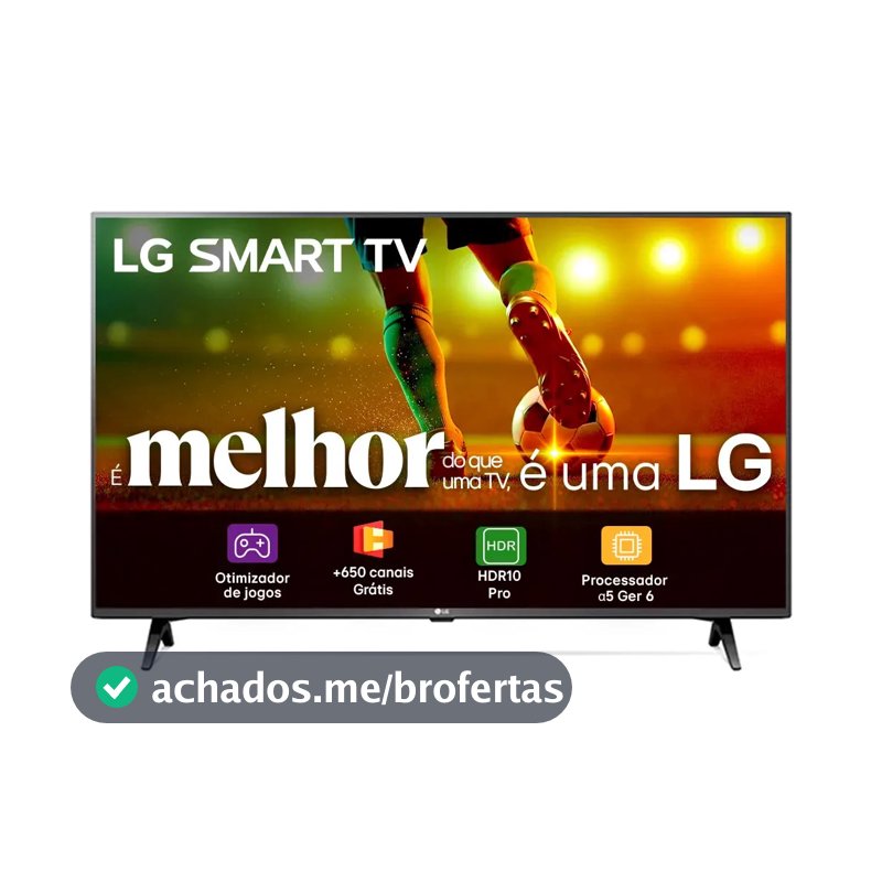 Smart TV LG 43"Full HD, Processador A5 Ger6, AI, Alexa e webOS 23 - 43LR6700PSA