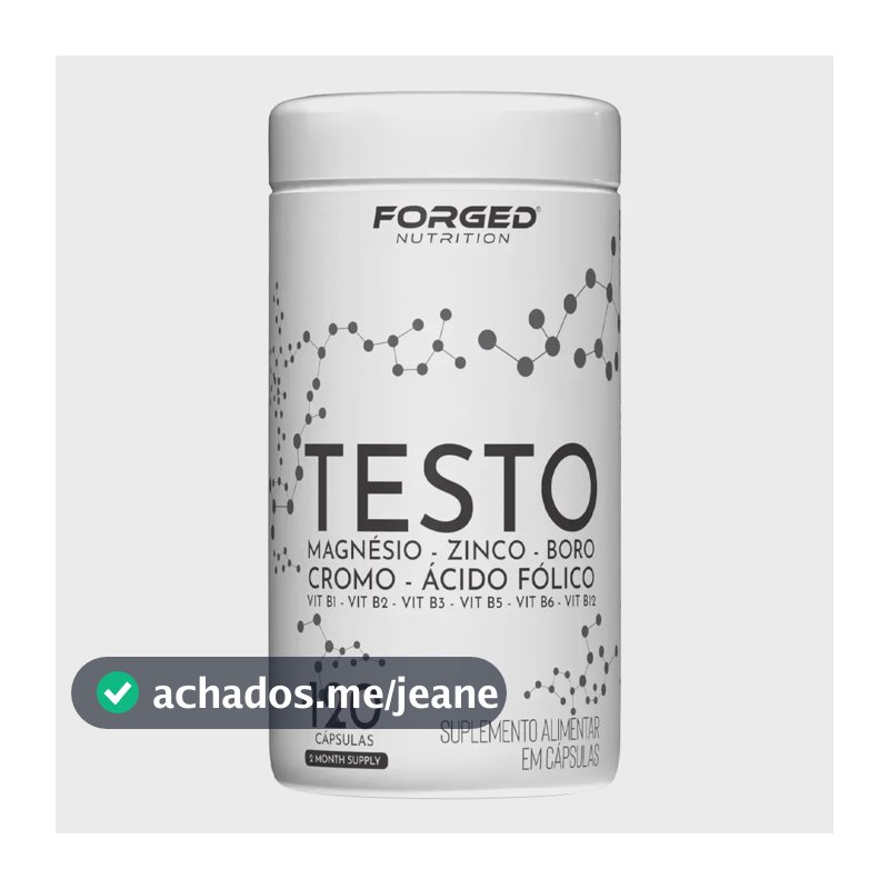 Testo Forged - Zinco, Magnésio, Boro, Cromo, Vitamina D3, B12 - 120 Cápsulas - Forged Nutrition