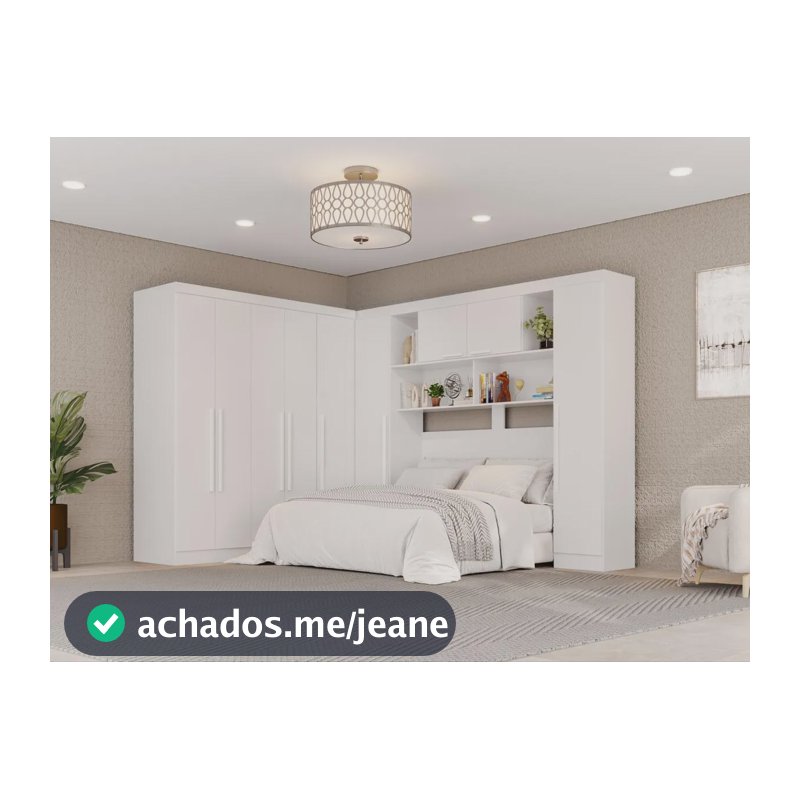 Guarda-roupa Casal Modulado Canto 9 Portas 2 Gav Multimóveis Branco