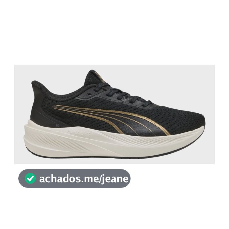Tênis Feminino Puma Dasher Lite Original Corrida Preto/dourado Liso 36,0 Br