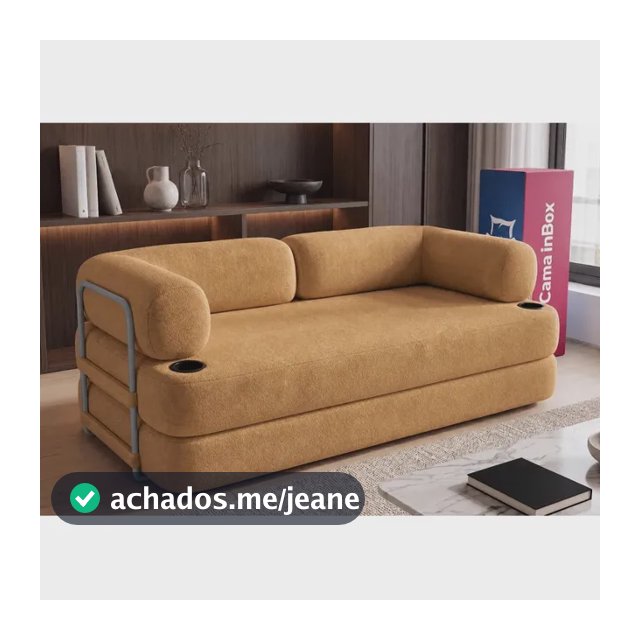 Sofá Cama Orbe. 1,90m Xpand Tech Tecido Boucle Cama Inbox Caramelo Liso