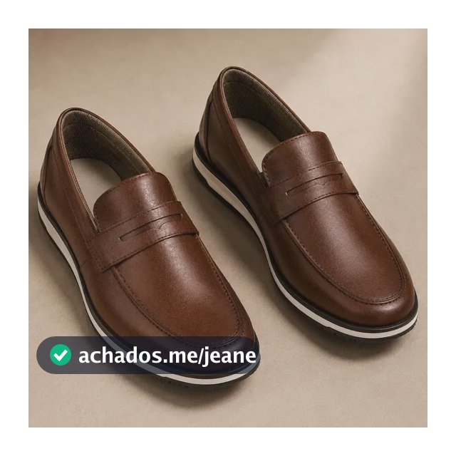 Sapato Loafer Masculino Mocassim Couro Sintetico Comfort Marrom 41 Br