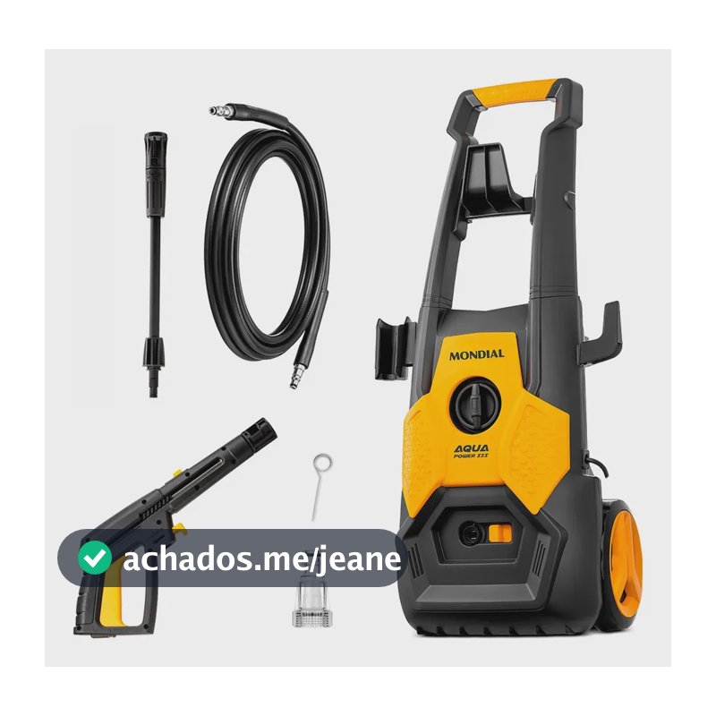 Lavadora de Alta Pressão Aqua Power III, Mondial, Cinza/Amarela, 1800W - LAP-03-GY