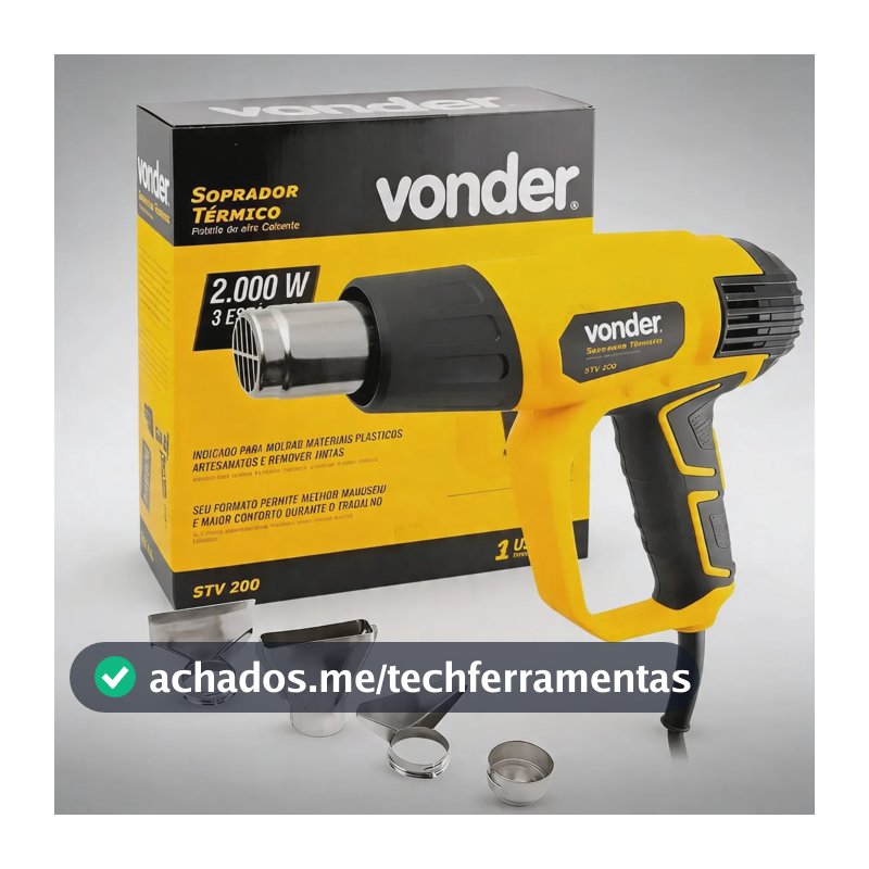 Soprador térmico Vonder Profissional Pró STV 200N amarelo potência de 2kW