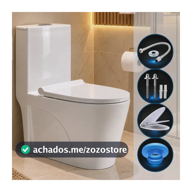 Vaso Sanitário Caixa Acoplada Monobloco Privada Banheiro Design Vivaz Kit Completo