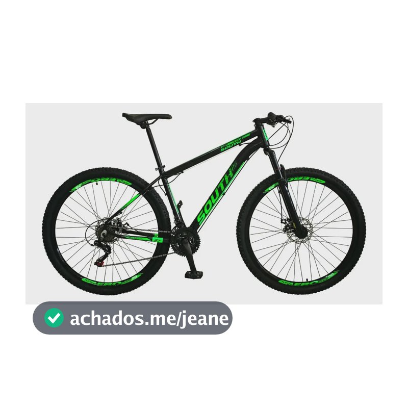Bicicleta Aro 29 South Legend 21v Câmbio Southbike Cor Preto-Verde Tamanho do quadro 21