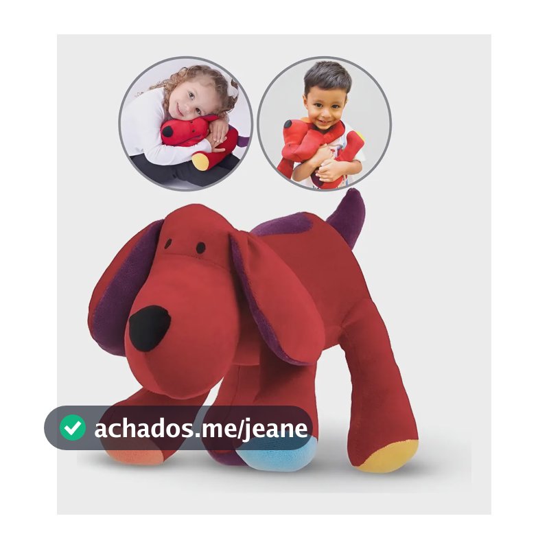 Cachorro de Pelúcia Monolo Vermelho Médio Hipoalergênico Para Crianças