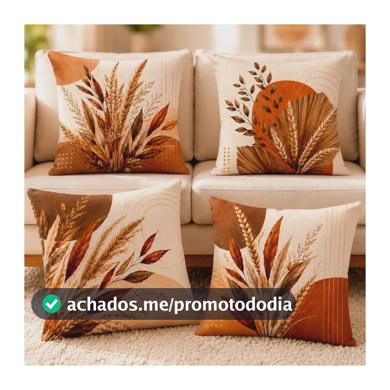 Kit 4 Capas De Almofada Fronha 40x40 Decoração Moderna Ramos Ramos