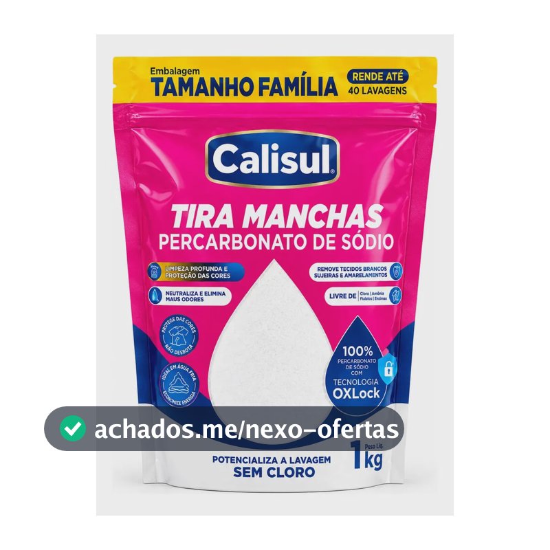 Tira Manchas para Roupas Calisul 1kg Percarbonato de Sódio