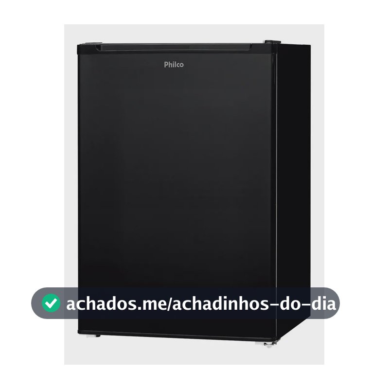 Frigobar Philco 68L Preto Compacto com Compressor 5 Níveis PFG85P
