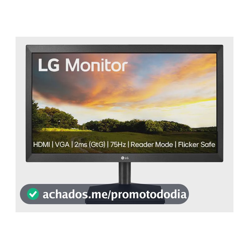 Monitor PC LG 19.5'' 20MK400H-B LED HD HDMI VGA (D-Sub) 75Hz 2ms(GtG) Ajuste de Inclinação Reader Mode