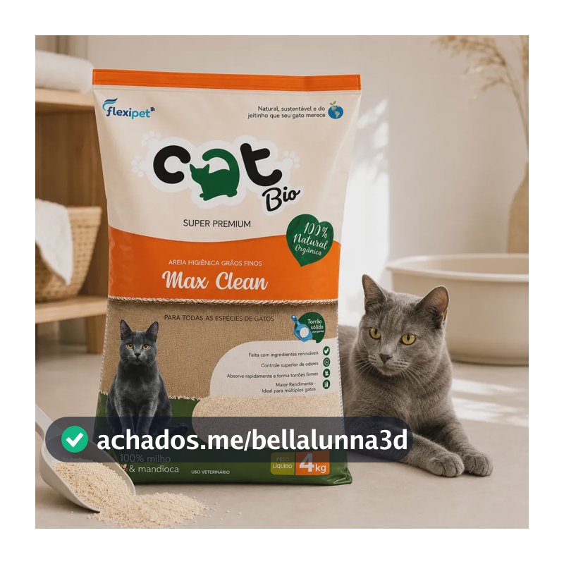Granulado Vegetal Para Gatos Catbio 4kg Biodegradável