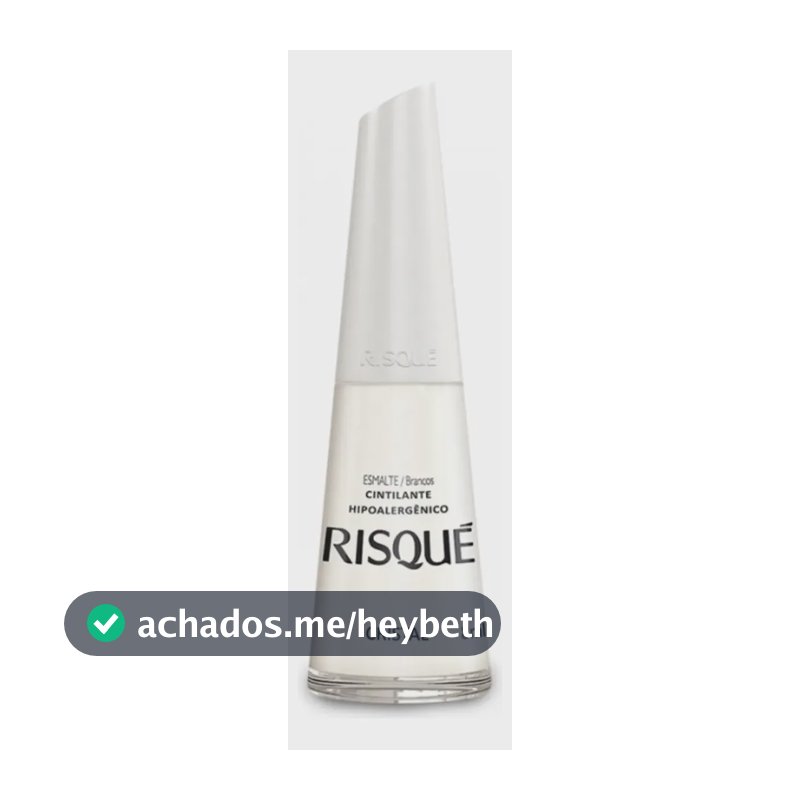 Esmalte Risque Cristal Branco Cintilante Hipoalergênico