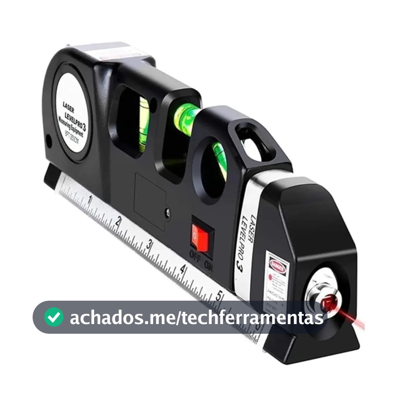 Trena Nível Laser Profissional 2,5m 3 Linhas Horizontal Vertical Cruzado Nível De Bolha Prático E Preciso Para Quadros Prateleiras Painéis Instalações Residenciais E Pequenos Reparos Eletric Teck