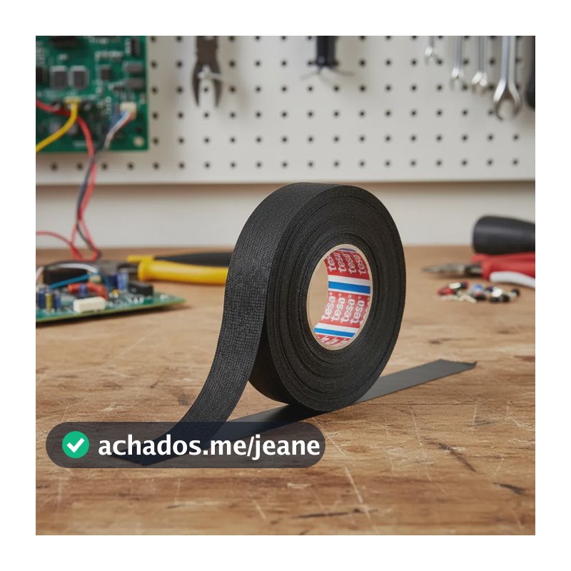 Fita Isolante Tecido Chicote Automotivo 19mm X 25m Antichama Preto Liso