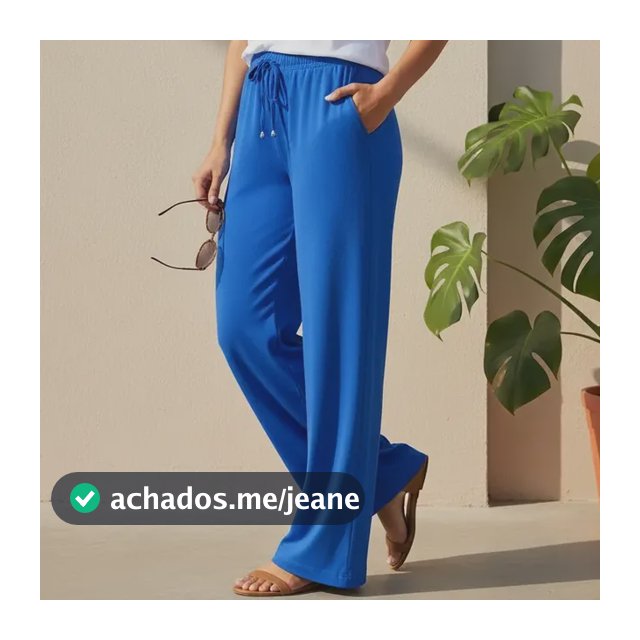 Calça Feminina Visco  Linho Cintura Elástica Com Cordão