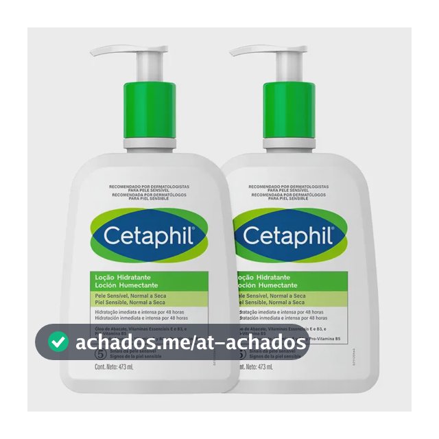 Emulsão Cetaphil Kit Cetaphil Loção Hidratante Corporal e Facial en dispensador 473mL neutra - kit x 2 unidades