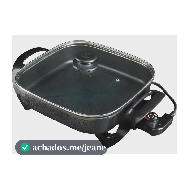 Panela Multifuncional Elétrica Quadrada 30cm Grill Antiaderente Portátil Mangiare Agratto Apeq01i