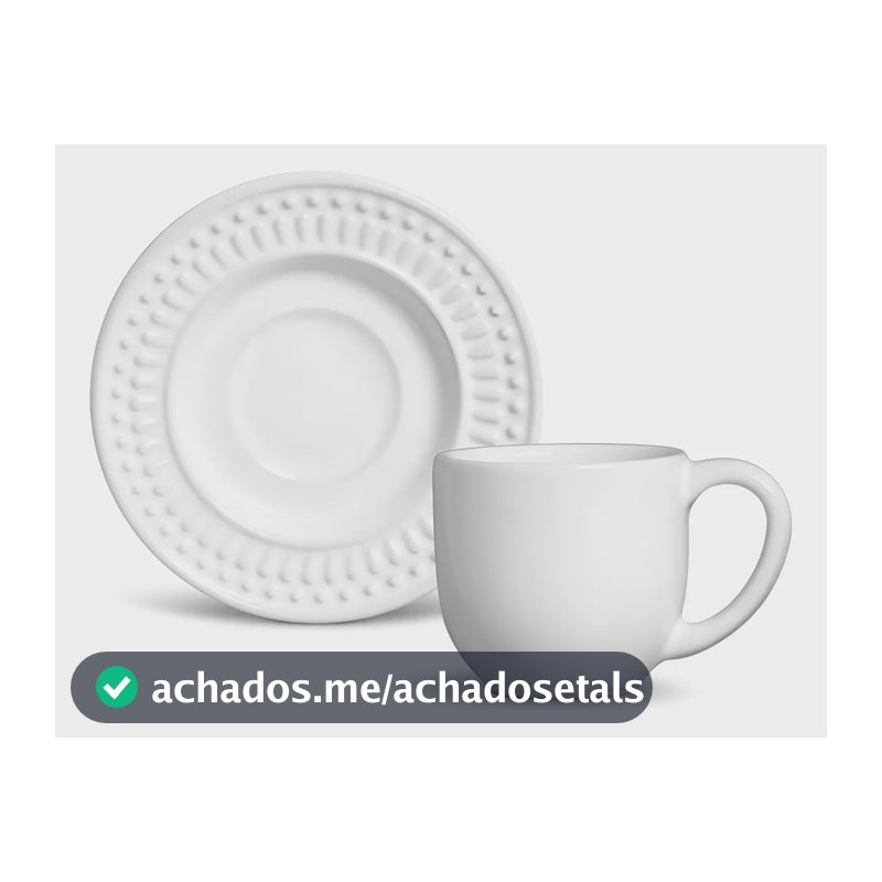 Jogo de Café Porto Brasil Cerâmica 12 Peças Branco 72ml