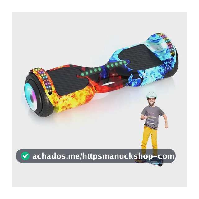 Hoverboard Skate Elétrico 6.5 Polegadas Com Led E Bluetooth Fogo E Gelo