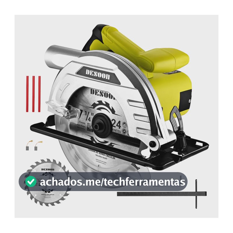 Serra Circular 1400W Desoon Profissional de 185MM para Carpinteiro e Marceneiro