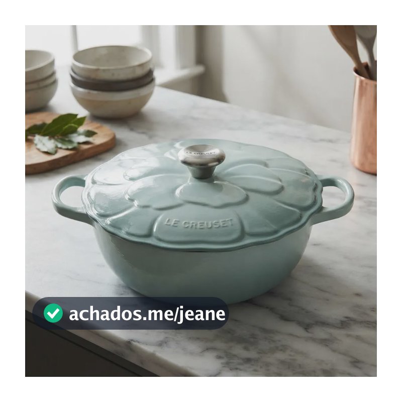 Panela Marmita Le Creuset Signature Petal 26cm Ferro Fundido Sea Salt