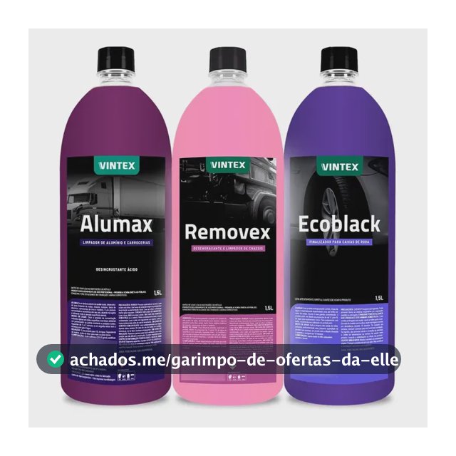 Kit Removex Alumax Ecoblack 1,5l Vintex Vonixx Caixa Rodas
