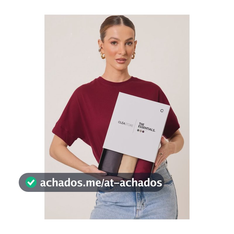 Kit 3 T-shirts Oversized Intense Algodão Cléa Store Chumbo/bege/vinho M