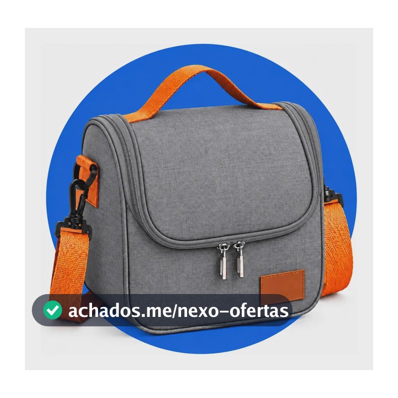 Bolsa Isotérmica Térmica Lancheira Marmita Sacola Para Academia Trabalho Escola E Passeios Alça Removível Cor Cinza Pet Projectct