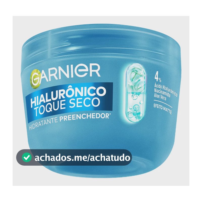 Gel Creme Hidratante Facial Hialurônico Toque Seco com Ácido Hialurônico, Niacinamida e Aloe Vera, Peles Mistas e Oleosas, 85g