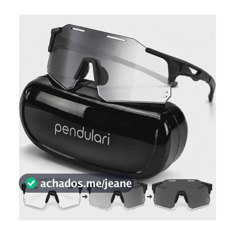 Óculos De Sol Fotocromático Bike Corrida Vôlei Proteção Uv400 Fotocromática Preto Pendulari