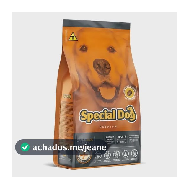 Ração Seca Special Dog Premium Cão Adulto Sabor Carne Plus 15kg