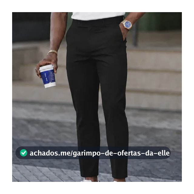 Calça Alfaiataria Masculina Slim Fit Elastano