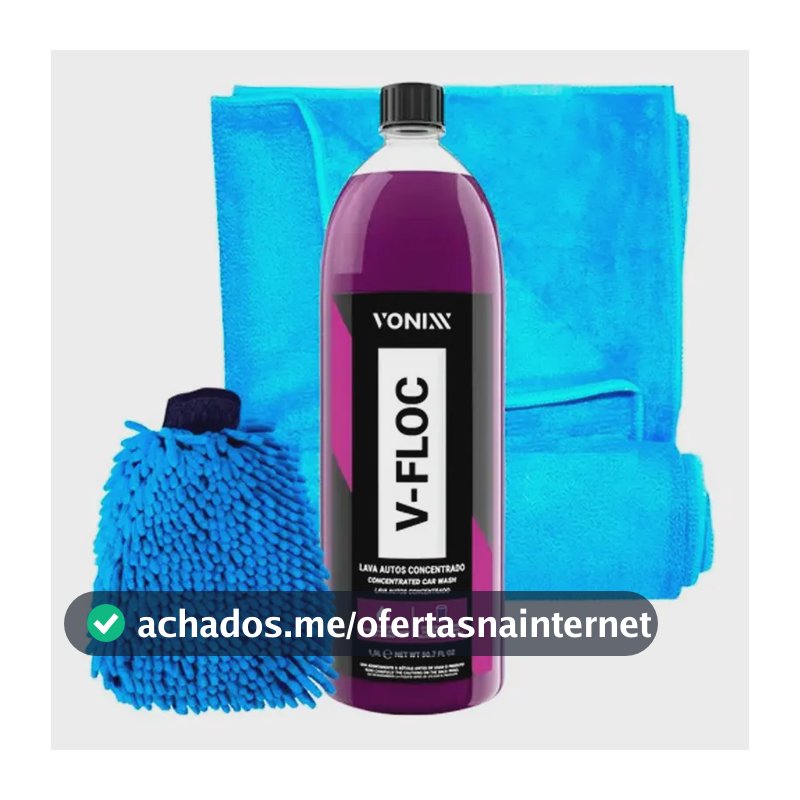 Shampoo Automotivo Neutro Vonixx V-Floc 1.5L com Luva Microfibra