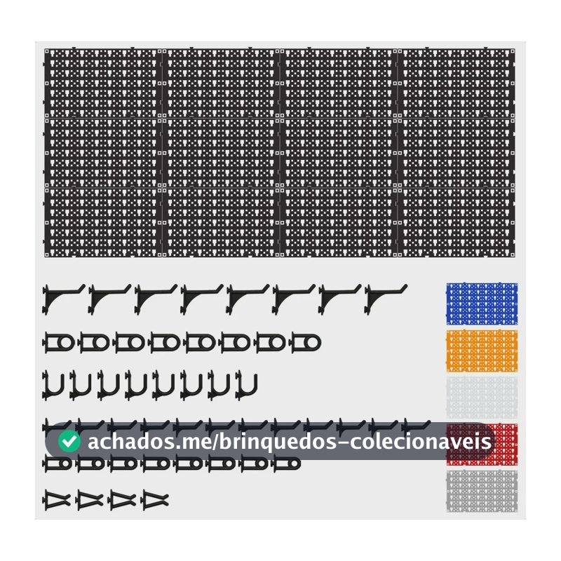 Painel Organizador De Ferramentas Plástico Ajustável 118x52 Perfurado Reforçado Pegboard Nerf Cor Preto